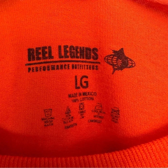 Reel Legends Performance Outfitters Fishing Tshirt Men's Size‎ Large Orange - Picture 5 of 8